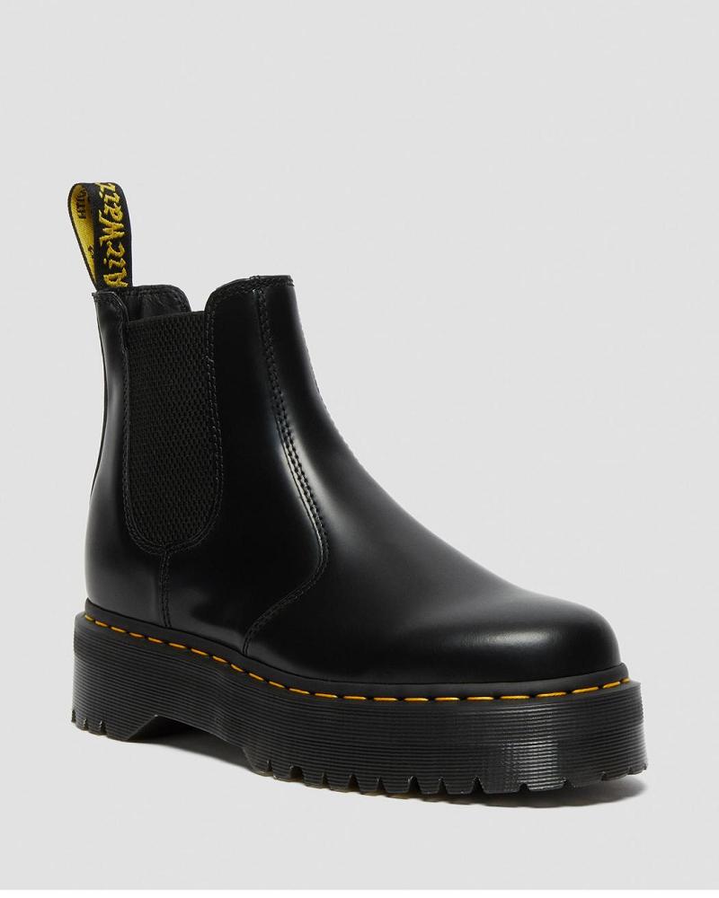 Botines Chelsea Dr Martens 2976 Polished Smooth Plataforma Hombre Negros | MX 320TCE